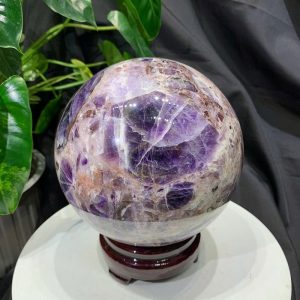 Bi cầu Thạch Anh Tím Vân - Dream Amethyst, ĐK: 14.5cm, KL: 4.112kg