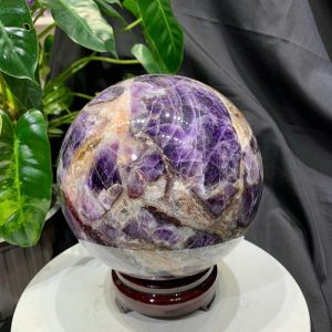 Bi cầu Thạch Anh Tím Vân - Dream Amethyst, ĐK: 15.5cm, KL: 4.992kg