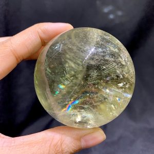 BI CẦU THẠCH ANH VÀNG CHẤT TRONG - CITRINE SPHERE, ĐK: 6cm – KL: 295g