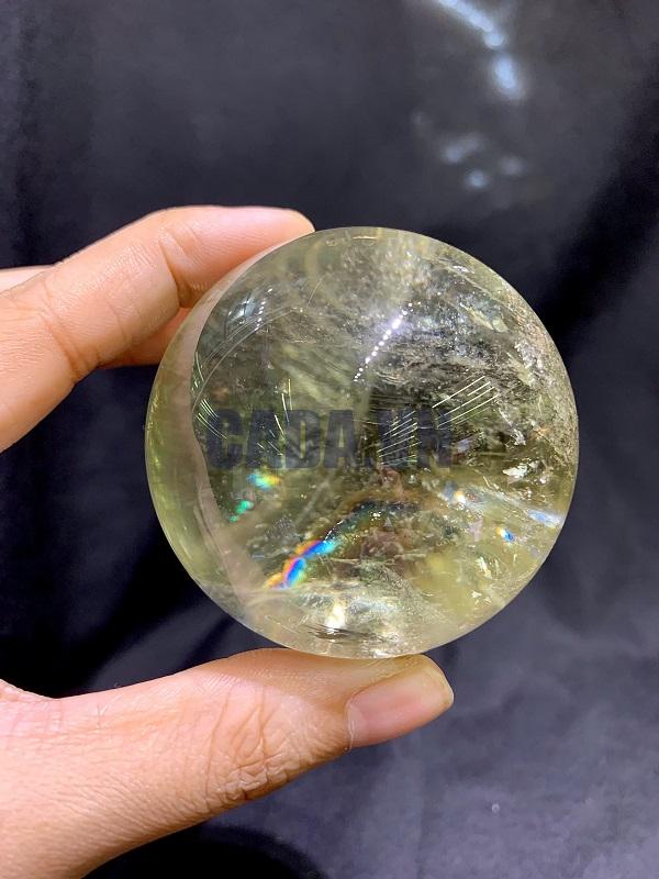 BI CẦU THẠCH ANH VÀNG CHẤT TRONG - CITRINE SPHERE, ĐK: 6cm – KL: 295g