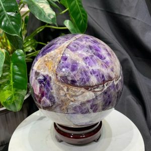 Bi cầu Thạch Anh Tím Vân - Dream Amethyst, ĐK: 15.5cm, KL: 4.992kg