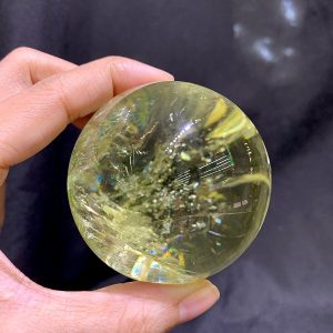 BI CẦU THẠCH ANH VÀNG CHẤT TRONG - CITRINE SPHERE, ĐK: 6.3cm – KL: 345g