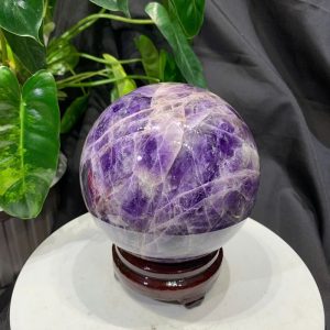 Bi cầu Thạch Anh Tím Vân - Dream Amethyst, ĐK: 12.7cm, KL: 2.822kg