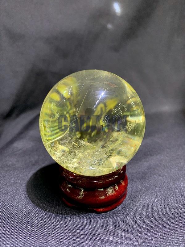 BI CẦU THẠCH ANH VÀNG CHẤT TRONG - CITRINE SPHERE, ĐK: 6.3cm – KL: 345g