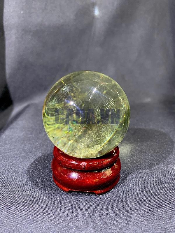 BI CẦU THẠCH ANH VÀNG CHẤT TRONG - CITRINE SPHERE, ĐK: 5.35cm – KL: 215g