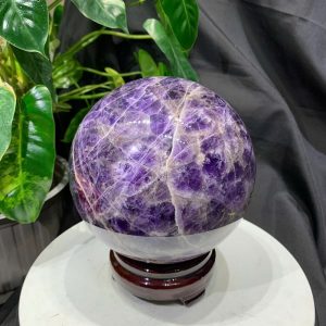 Bi cầu Thạch Anh Tím Vân - Dream Amethyst, ĐK: 14cm, KL: 3.708kg
