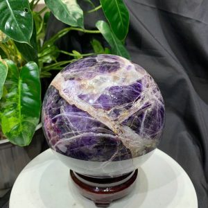 Bi cầu Thạch Anh Tím Vân - Dream Amethyst, ĐK: 14.3cm, KL: 4.016kg