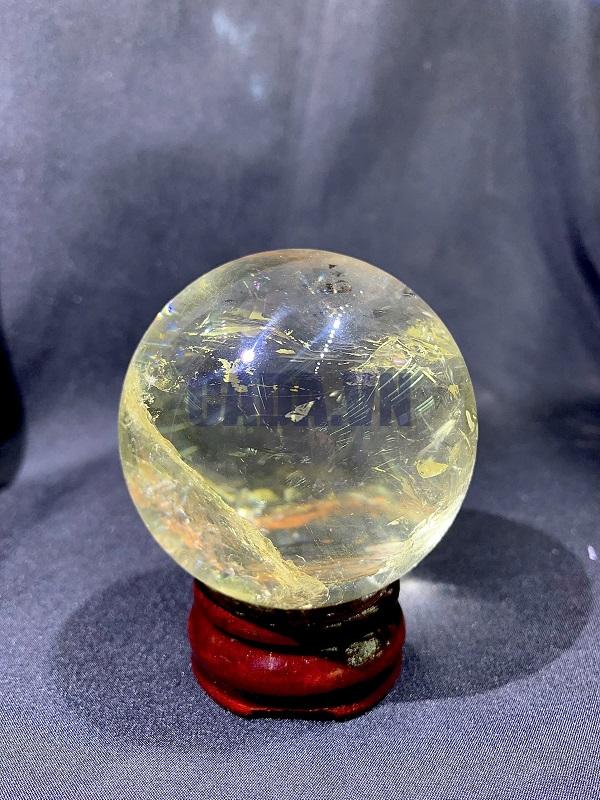 BI CẦU THẠCH ANH VÀNG CHẤT TRONG - CITRINE SPHERE, ĐK: 6.9cm – KL: 462g
