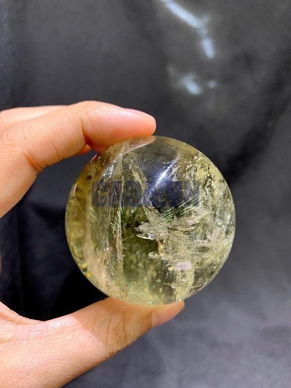 BI CẦU THẠCH ANH VÀNG CHẤT TRONG - CITRINE SPHERE, ĐK: 5.6cm – KL: 245g