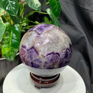 Bi cầu Thạch Anh Tím Vân - Dream Amethyst, ĐK: 14.1cm, KL: 3.804kg