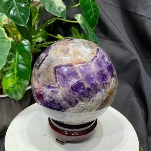 Bi cầu Thạch Anh Tím Vân - Dream Amethyst, ĐK: 14.1cm, KL: 3.804kg