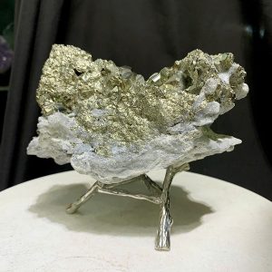 TINH THỂ ĐÁ VÀNG GĂM - PYRITE CHẤT LƯỢNG CAO KT: 15x10.5cm, KL: 1.465kg