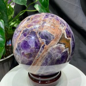 Bi cầu Thạch Anh Tím Vân - Dream Amethyst, ĐK: 14.8cm, KL: 4.42kg