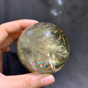 BI CẦU THẠCH ANH KHÓI VÀNG CHẤT TRONG - SMOKY CITRINE SPHERE, ĐK: 6.2cm – KL: 340g