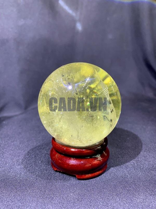 BI CẦU THẠCH ANH VÀNG CHẤT TRONG - CITRINE SPHERE, ĐK: 6cm – KL: 308g
