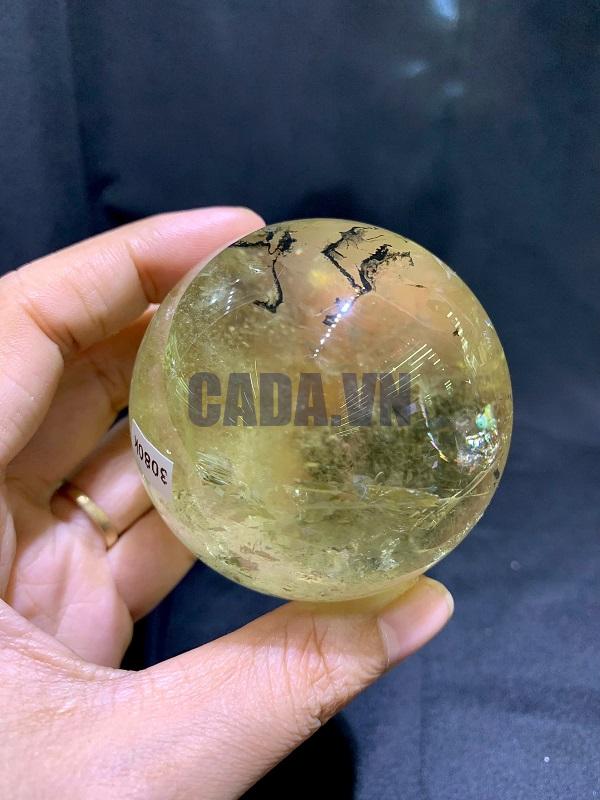 BI CẦU THẠCH ANH VÀNG CHẤT TRONG - CITRINE SPHERE, ĐK: 6cm – KL: 308g