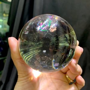 BI CẦU THẠCH ANH TRẮNG TRONG VIP, ĐK: 7.5cm, KL: 603g