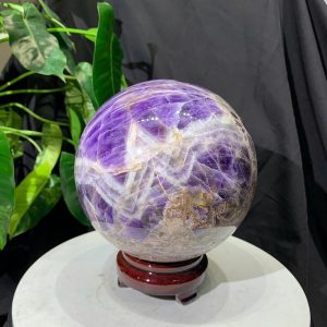 Bi cầu Thạch Anh Tím Vân - Dream Amethyst, ĐK: 14.3cm, KL: 3.92kg
