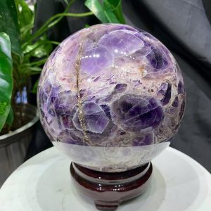 Bi cầu Thạch Anh Tím Vân - Dream Amethyst, ĐK: 14cm, KL: 3.754kg
