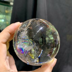 BI CẦU THẠCH ANH TRẮNG TRONG VIP, ĐK: 7.4cm, KL: 578g