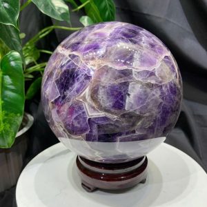 Bi cầu Thạch Anh Tím Vân - Dream Amethyst, ĐK: 15.6cm, KL: 5.194kg