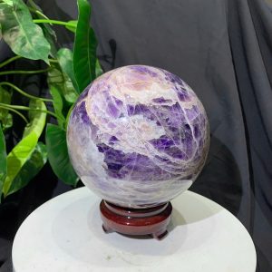 Bi cầu Thạch Anh Tím Vân - Dream Amethyst, ĐK: 14.1cm, KL: 3.792kg