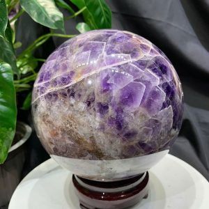 Bi cầu Thạch Anh Tím Vân - Dream Amethyst, ĐK: 15.6cm, KL: 5.194kg