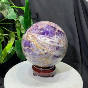 Bi cầu Thạch Anh Tím Vân - Dream Amethyst, ĐK: 14.1cm, KL: 3.792kg