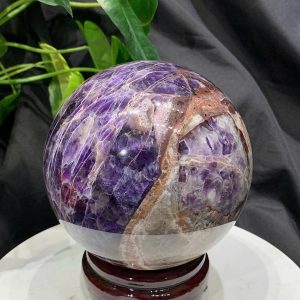 Bi cầu Thạch Anh Tím Vân - Dream Amethyst, ĐK: 13.6cm, KL: 3.338kg
