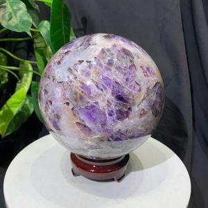 Bi cầu Thạch Anh Tím Vân - Dream Amethyst, ĐK: 14.6cm, KL: 4.208kg