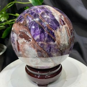 Bi cầu Thạch Anh Tím Vân - Dream Amethyst, ĐK: 13.6cm, KL: 3.338kg