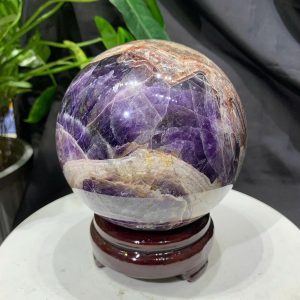 Bi cầu Thạch Anh Tím Vân - Dream Amethyst, ĐK: 12.1cm, KL: 2.472kg