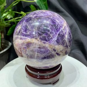 Bi cầu Thạch Anh Tím Vân - Dream Amethyst, ĐK: 12.5cm, KL: 2.652kg