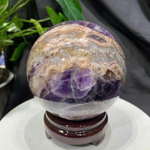 Bi cầu Thạch Anh Tím Vân - Dream Amethyst, ĐK: 12.1cm, KL: 2.472kg