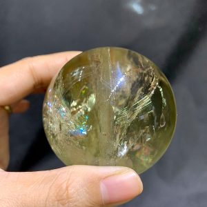 BI CẦU THẠCH ANH VÀNG CHẤT TRONG - CITRINE SPHERE, ĐK: 5.9cm – KL: 288g