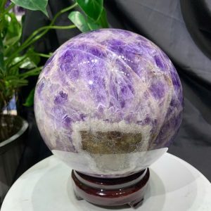 Bi cầu Thạch Anh Tím Vân - Dream Amethyst, ĐK: 15cm, KL: 4.584kg