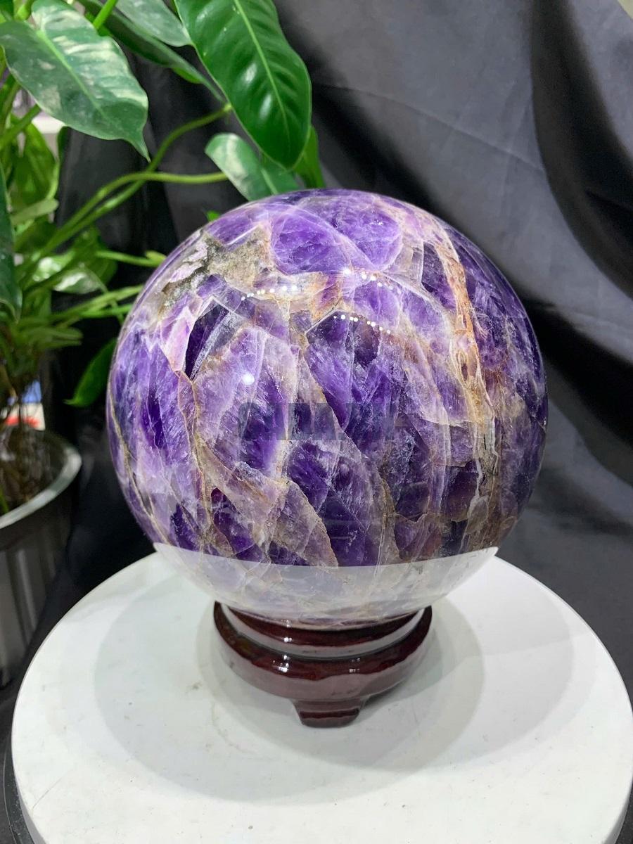 Bi cầu Thạch Anh Tím Vân - Dream Amethyst, ĐK: 15.6cm, KL: 5.15kg