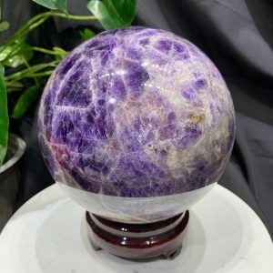 Bi cầu Thạch Anh Tím Vân - Dream Amethyst, ĐK: 14.5cm, KL: 4.138kg