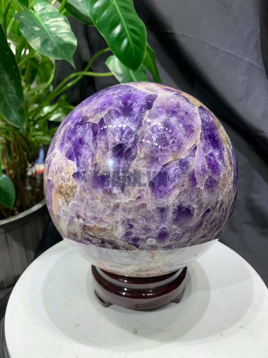 Bi cầu Thạch Anh Tím Vân - Dream Amethyst, ĐK: 15.6cm, KL: 5.15kg