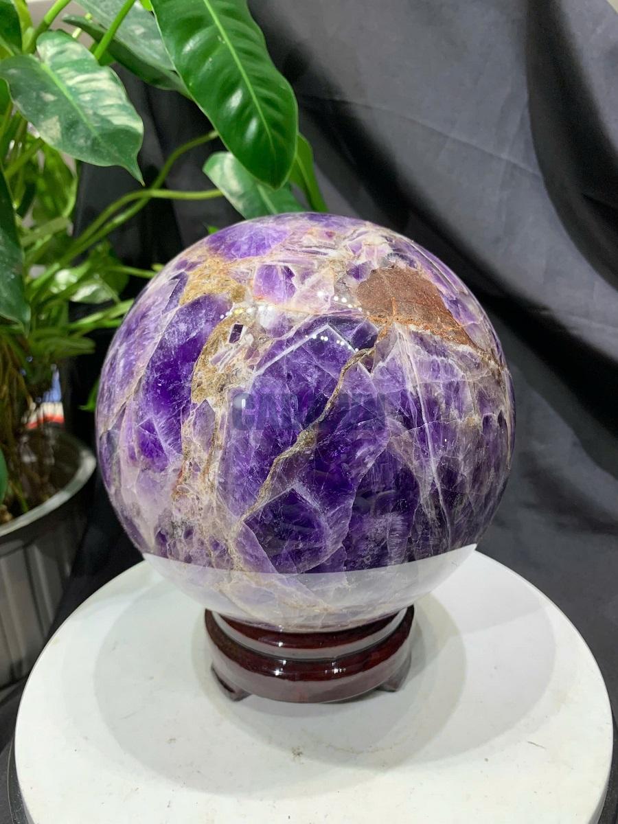 Bi cầu Thạch Anh Tím Vân - Dream Amethyst, ĐK: 15.6cm, KL: 5.15kg