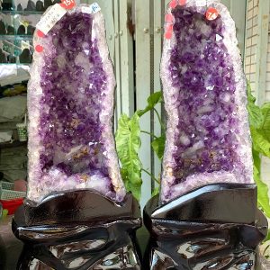 Cặp Hốc đôi Thạch Anh Tím - Amethyst nặng 9.45 kg và 9.1 kg